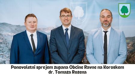 Ponovoletni sprejem župana dr. Tomaža Rožena, na sliki skupaj s podžupanoma Andrejem Erjavcem in P…