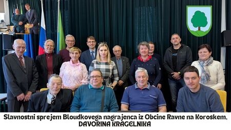 Priložnostni slavnostni sprejem Bloudkovega nagrajenca z Raven Davorina Kragelnika 