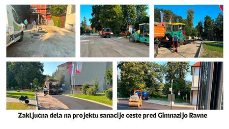 Asfaltiranje Gimnazija 5. 8. 2026 Sanacija ceste pred gimnazijo